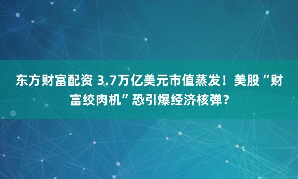 东方财富配资 3.7万亿美元市值蒸发！美股“财富绞肉机”恐引爆经济核弹？