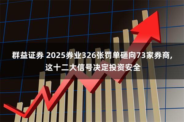 群益证券 2025券业326张罚单砸向73家券商, 这十二大信号决定投资安全